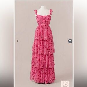 Revelry Poppy Chiffon Floral